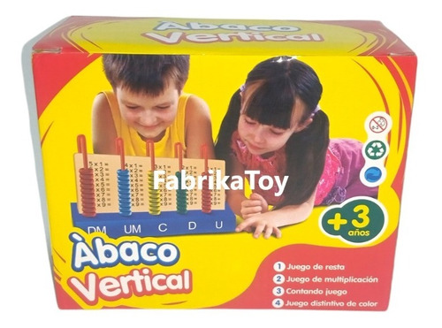 Abaco Vertical Madera Infantil Para Aprender A Sumar, Restar