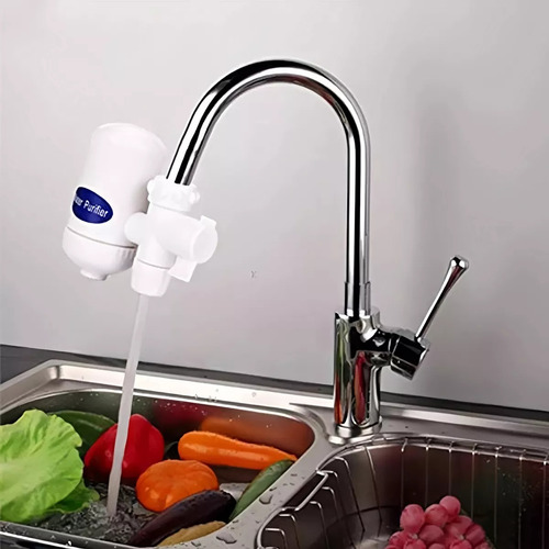 Filtro Purificador De Agua Potable Ceramica Para Llave Grifo Color Blanco