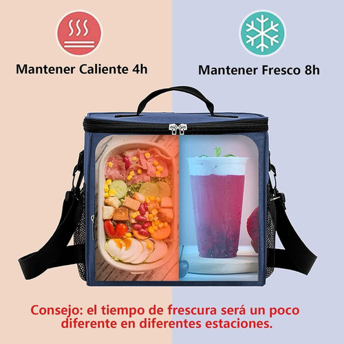 Hielera Pequeña 6 Latas Lonche Termica Reutilizable Azul