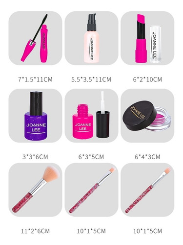Imagen 3 de 8 de Juguete Maquillaje Belleza Niña Salon Tocador Estuche Set
