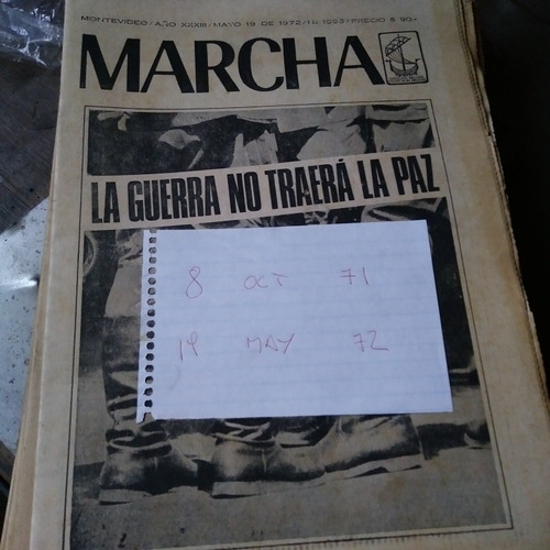 Semanario Marcha Del 8 Oct. 1971 Al 19 May. 1972, Impecables