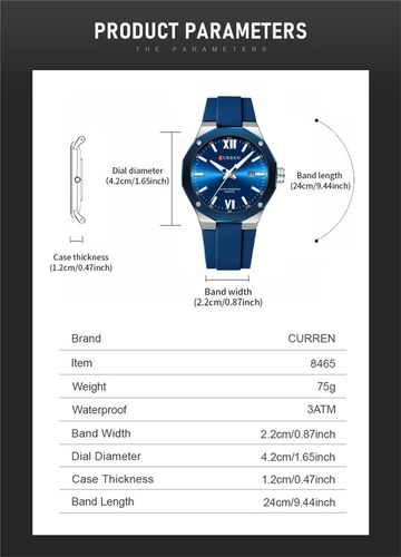Reloj De Cuarzo Para Hombre Curren 8465 Elite Plain Business