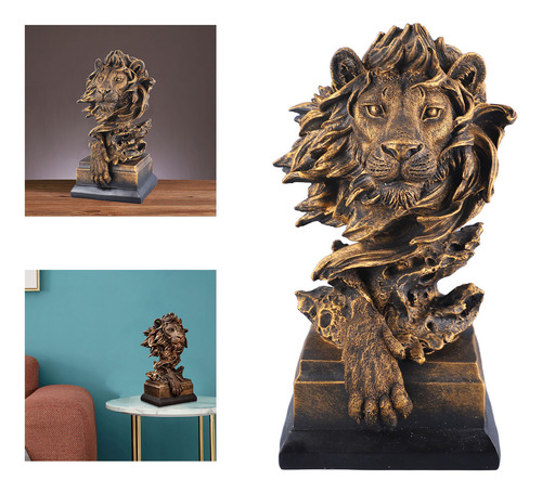 Figura De León De Resina, Innovadora, Vintage, Exquisita Par