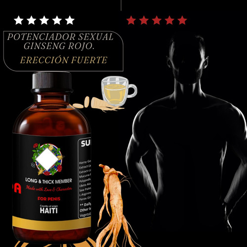 Potenciador Sexual Erección Fuerte Y Prolongada Ginseng Rojo