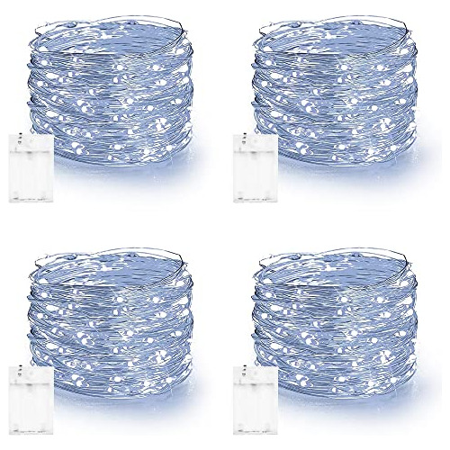 Fairy Lights Battery Operated, 4 Pack 20 Ft 60 Led Silv...