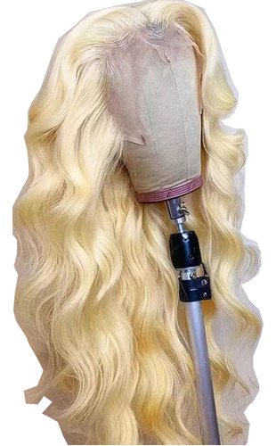 Peluca De Color Rubio Glueless #613 Body Wave, Apta Para Pri