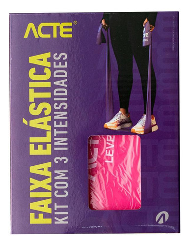 Kit Faixas Em Látex Band 3 Intensidades -leve Médio Difícil