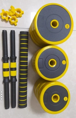 Imagen 7 de 9 de Set De Mancuerna Ajustable Con Borde De Goma 20kg
