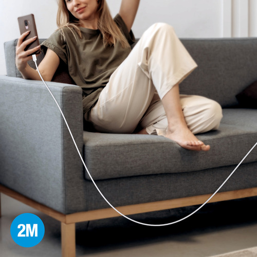 Cable 2mts V8 Microusb Android Datos Carga Rápida 1hora
