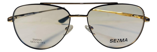 Lentes Senma Sm955 Tipo Aviador Oftálmicos Dorado