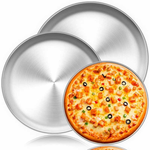 Juego De 3 Bandejas O Moldes Para Hacer Pizza En Aluminio