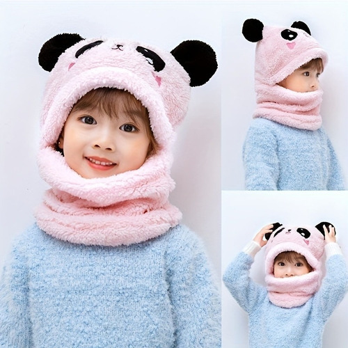 Conjunto De Gorro Y Bufanda De Oso De Dibujos Animados For