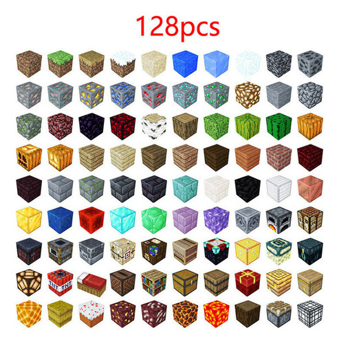 T Conjunto De Blocos Magnéticos Minecraft Construção 128 Uni