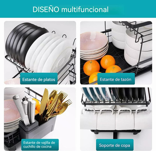 Cocina Doble Vajilla Rack Fregadero Asphalt Rack
