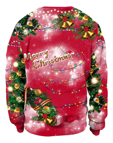 Jersey De Cuello Redondo Con Estampado Digital 3d De Perro De Navidad
