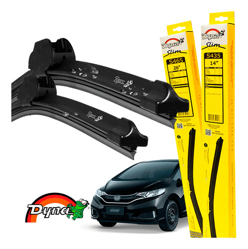 Kit Limpador Parabrisas Honda Fit 2009 A 2014 Dyna Original