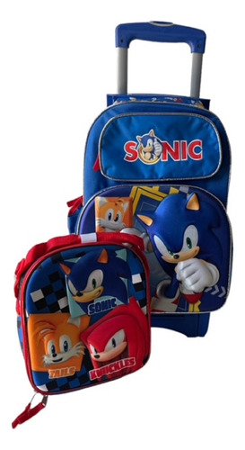 Mochila Sonic Con Lonchera Preciosa Mochila Primaria