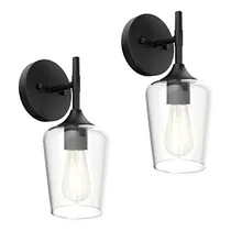 Comprar Lámparas De Pared Juego De 2 Apliques De Pared Negros Mate