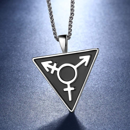 Lindos Colares Lgbt Banhados A Prata Com Pingente Triangular