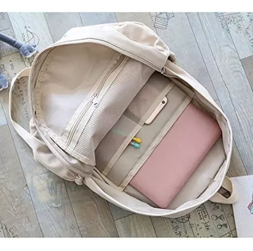 2023 Mochila Escolar De Colores Sólidos Sencillos Para Niñas Color Amarillo