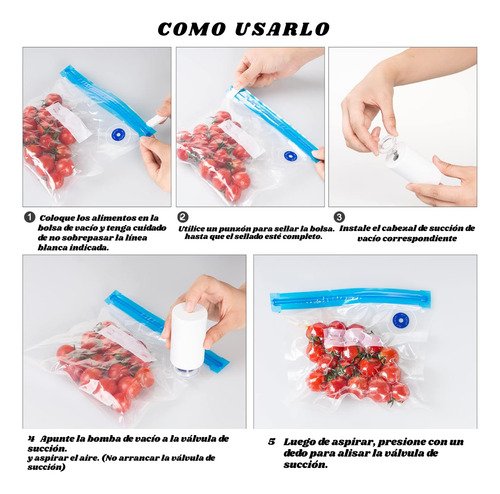 Bomba Portátil Sellador Aire Para Bolsas Vacío Alimento Ropa