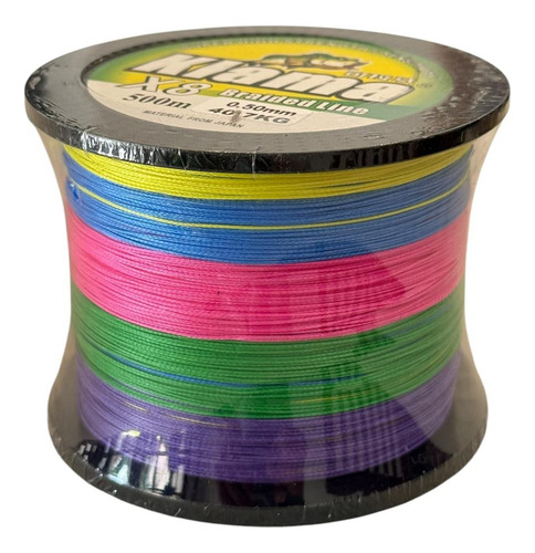 Bobina De Multifilamento Klama 0.45 X 500 Mts 8 X Hebras Multicolor