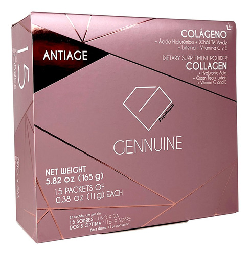 1 Mes - 2 Gennuine Antiage -  Colágeno Hidrolizado Bebible