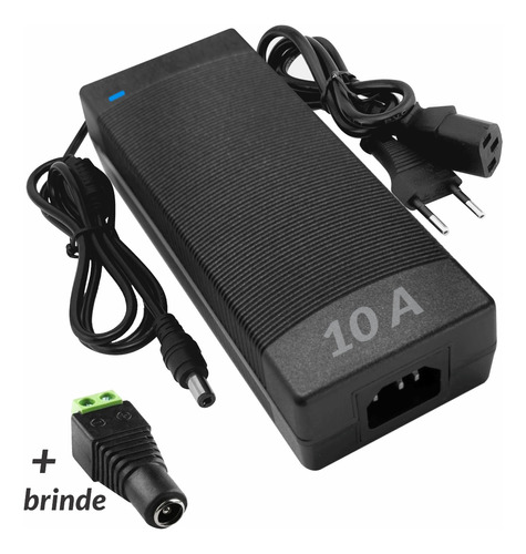 Fonte 12v 10a Bivolt Preta - Original 120w