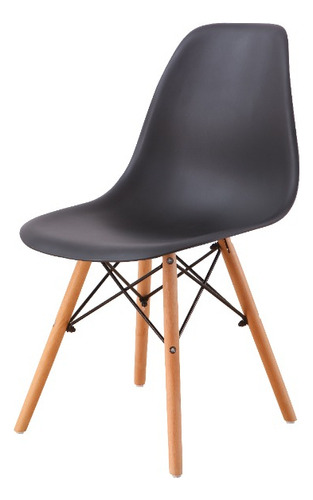 Set 2 Sillas Réplica Eames Color de la estructura de la silla Marrón claro Color del asiento Negro