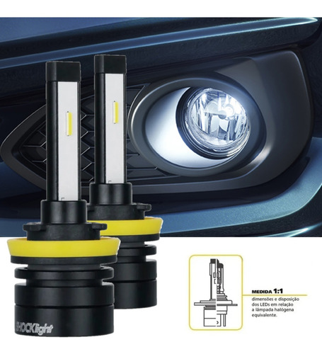 Kit Par Led Shocklight S14 Nano P/ Farol Milha Led Auxiliar