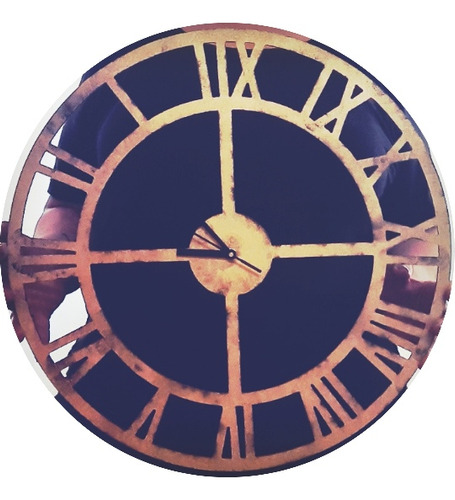 Reloj De Pared Artesanal Números Romanos Oro Viejo