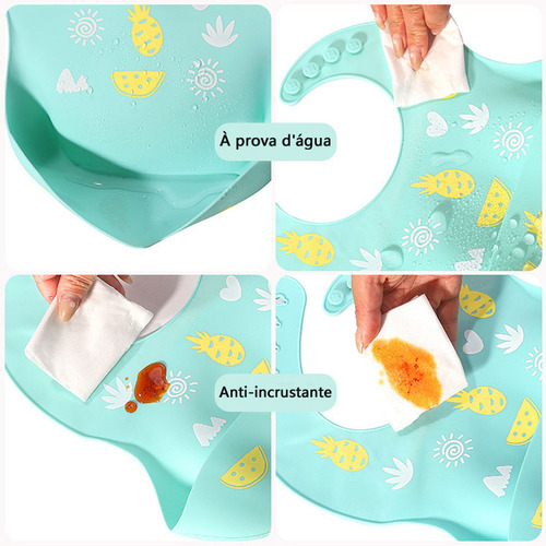 Bebê Babador De Silicone Gumy Com Pega Migalhas