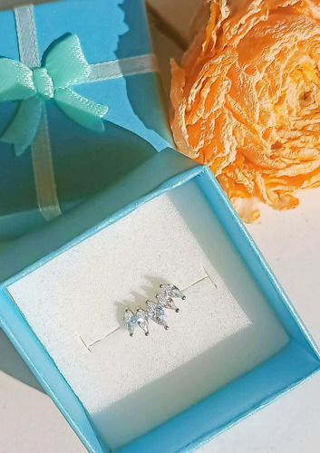 Aro Piercing Punto De Luz Helix Flat Lobulo Zirconia Unidad