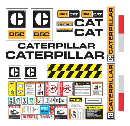 Kit De Calcomanías Para Caterpillar D5c Standard 2015