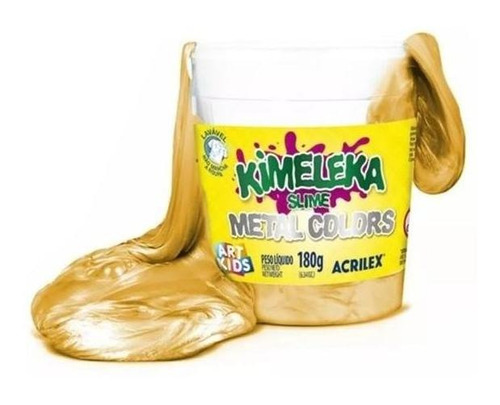 Slime Kimeleka Metal Colors Dourado 180g Art Kids - Acrilex