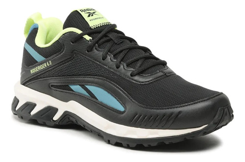 Zapatillas Reebok Ridgerrider 6.0 Negro Fluo Celeste