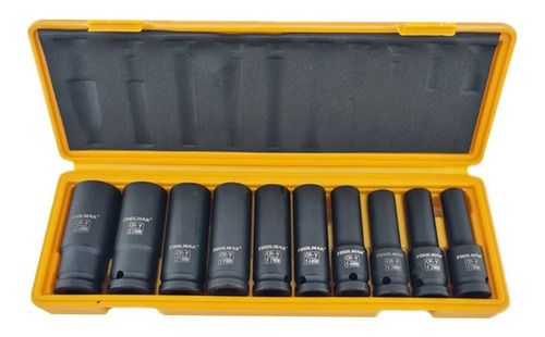 Juego Caja Dados Impacto 1/2 Pulgada 10 Piezas Toolmak