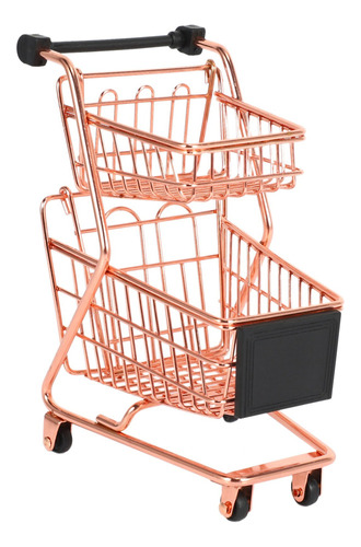 Carrito De Compras De Doble Capa Modelo En Oro Rosa For