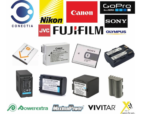 Baterías De Cámaras Consulta Tu Modelo Nikon Canon Gopro Jvc