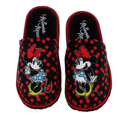 Arra Pantufla Minnie Rojo Con Negro Para Mujer 79483