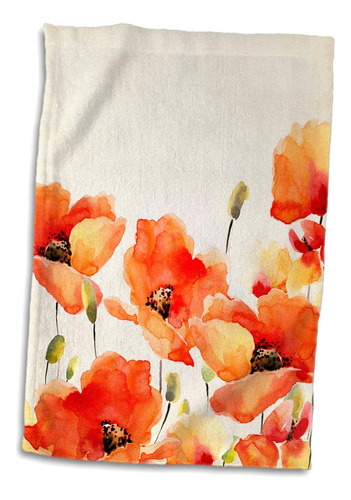 3drose Red Poppy Flower Toalla Con Ilustración Floral De Acu