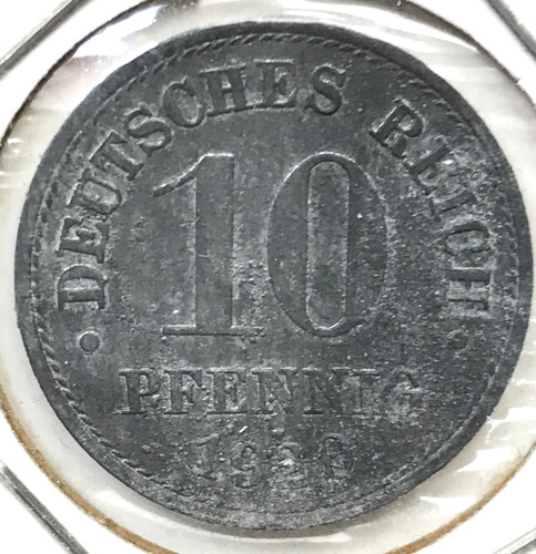 * Alemania Imperio. 10 Pfennig De 1920 Acero. Km# 26 (Usado)