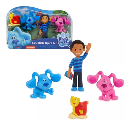 Blue's Clues & You - Set 4 Figuras- Blue Magenta Josh Handy 