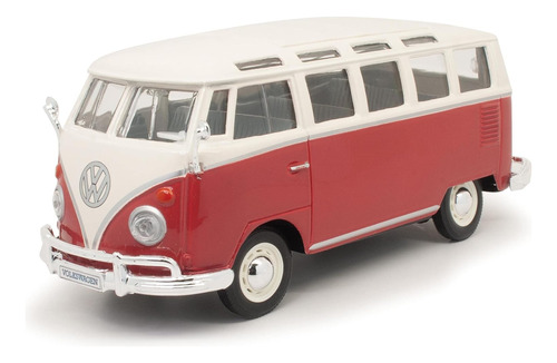  Maisto Volkswagen Van  Samba  Autobús, Rojo Y Beige 31956 -