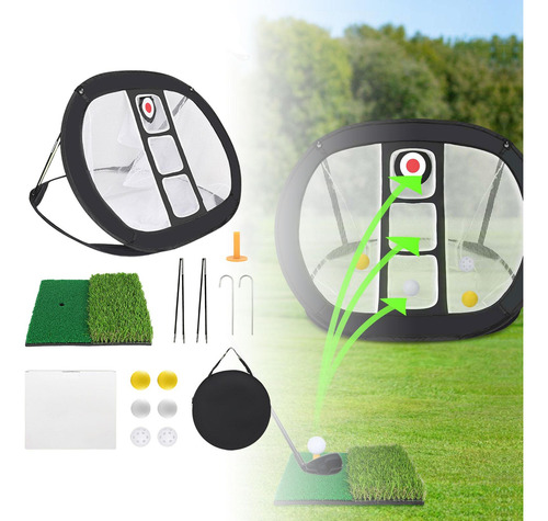 Golf Chipping Net Accessories,portable Folding Conjunto De 8