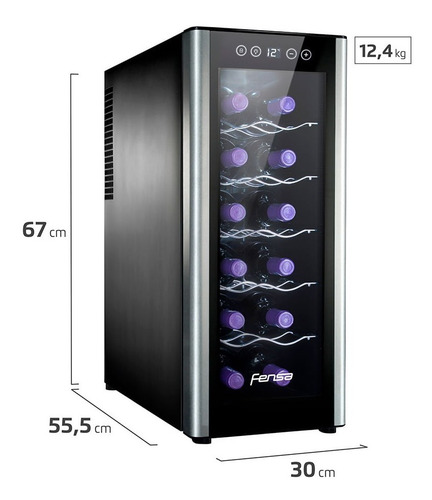 Cava De Vino Fensa 12 Botellas Winecool Negro