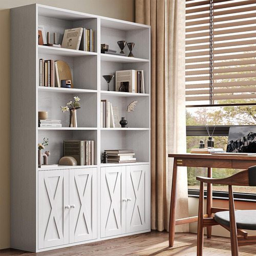Librero De 6 Capas De Madera Con Puertas Para Oficina En Cas