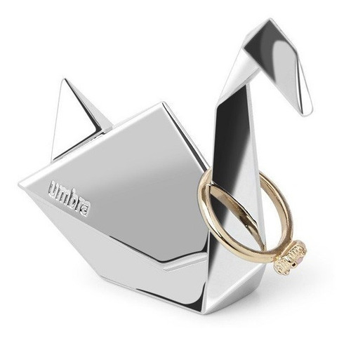 Cisne Origami - Porta Anéis Umbra Cromado