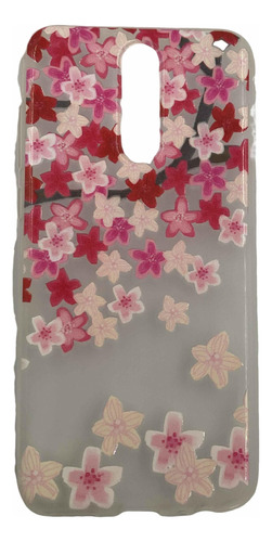 Funda Transparente Con Detalles Florales Para Huawei