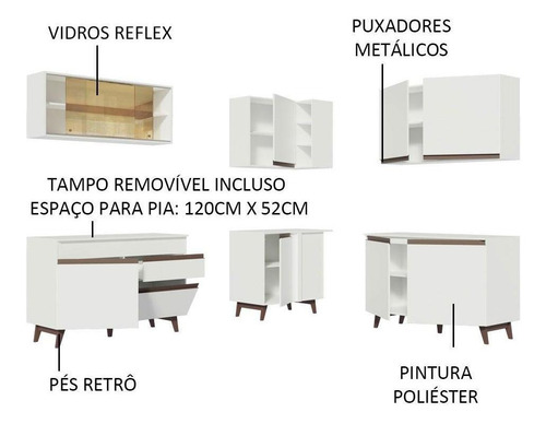 Cocina Integral Completa Modular Madesa Reims Esquinero Color Blanco 01
